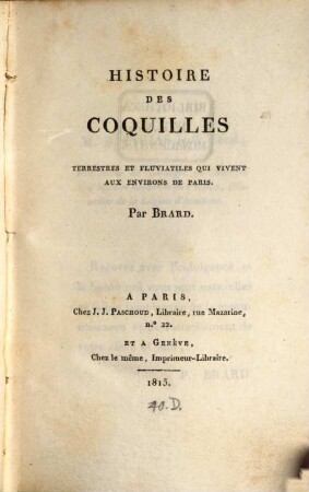Histoire des Coquilles