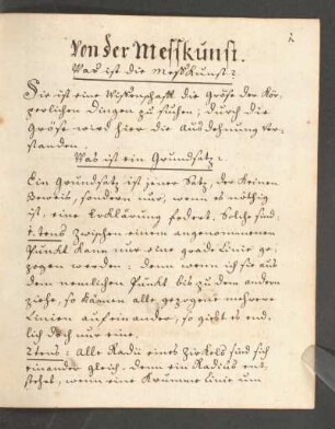 Von der Messkunst.
