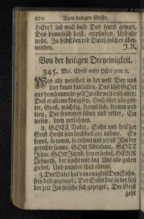Von der heiligen Dreyeinigkeit.