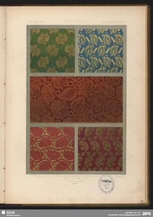 Gewebemuster. Ornamente mit Palmetten