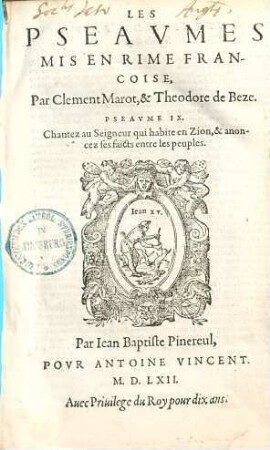 Les Pseaumes mis en rime françoise