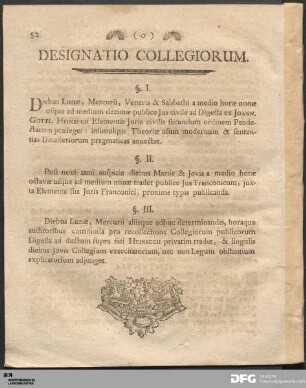 Designatio Collegiorum.