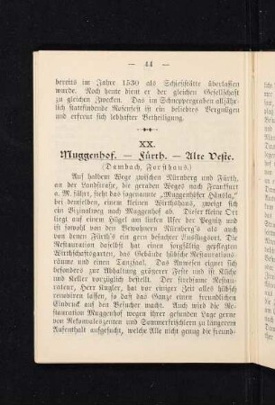 XX. Muggenhof. - Fürth. - Alte Veste.