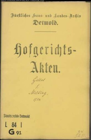 Gillot, Advokat gegen Jürgen Milting zu Heiligenkirchen - Schuldforderung