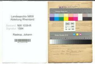 Entnazifizierung Johann Raskop , geb. 08.05.1896 (Schreiner)