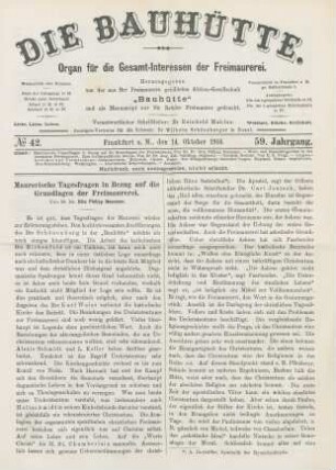 No. 42. Frankfurt a. M., den 14. Oktober 1916. 59. Jahrgang.