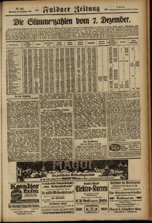 Zweite Ausgabe vom Sonntag, den 14. Dezember 1924.