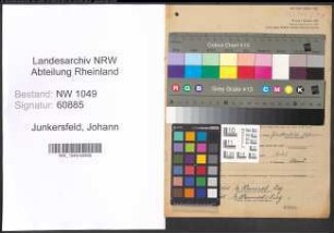 Entnazifizierung Johann Junkersfeld , geb. 13.08.1894 (Landwirt)