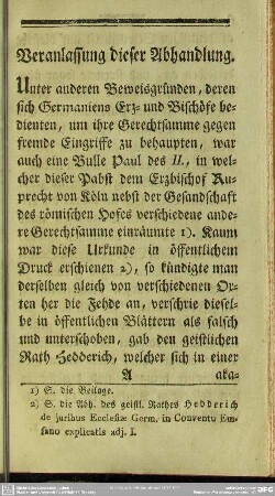 Veranlassung dieser Abhandlung