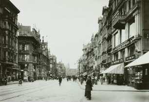 Magedeburg, Breiter Weg : Magdeburg. Breiter Weg. Blick nach Norden zur Katharinenkirche. Hof-Conditorei Meffert Nr. 165, Photographie "Samson und Co."; Nr. 168