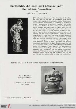 Bronze aus dem Besitz eines rheinischen Kunstsammlers