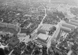 Stadthalle und westliche Vorstadt von Cottbus