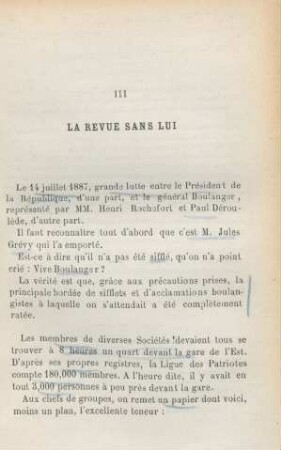 III. La revue sans lui