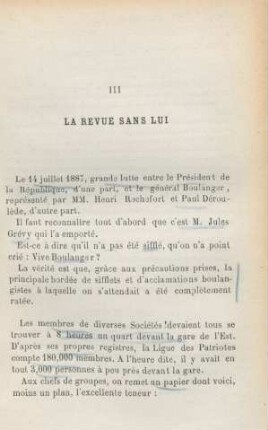 III. La revue sans lui