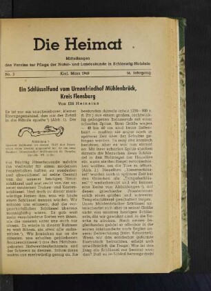 Ein Schlüsselfund vom Urnenfriedhof Mühlenbrück, Kreis Flensburg