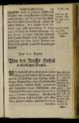 Das IIX. Capitel. Von des Reichs Hoheit in Geistlichen Sachen