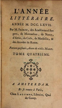 L' année littéraire. 1767,4, 1767,4