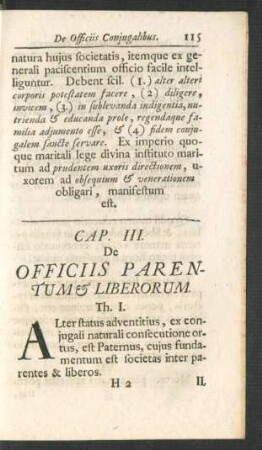 Cap. III. De Officiis Parentum & Liberorum.