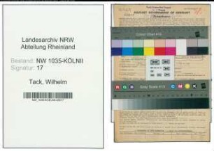 Entnazifizierung Wilhelm Tack , geb. 20.12.1910 (Schlosser)