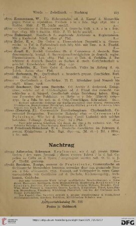Nachtrag (Nr. 2870gg - 2870 G)