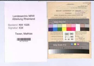 Entnazifizierung Mathias Teven , geb. 27.01.1896 (Postschaffner)