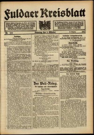 Ausgabe vom Dienstag, den 09. Oktober 1917.