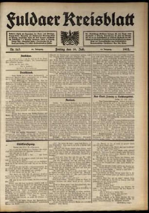 Ausgabe vom Freitag, den 19. Juli 1912.