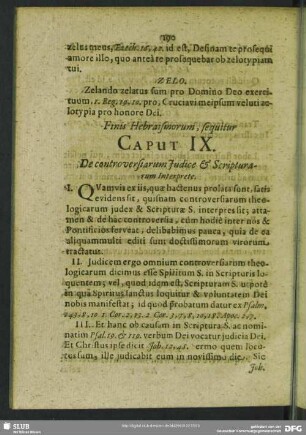 Caput IX. De controversiarum Judice & Scripturarum Interprete