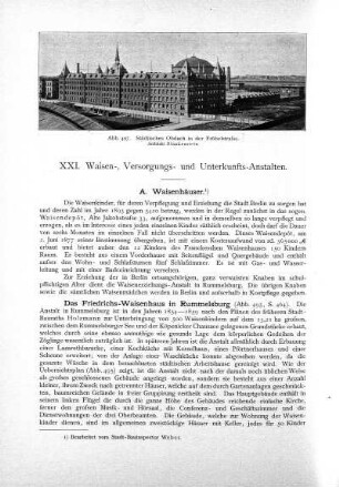 XXI. Waisen-, Versorgungs- und Unterkunfts-Anstalten