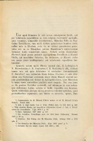 De Minucii Felicis Octavio et Tertulliani Apologetico : P. 1