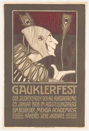 Plakat: Gauklerfest der Studierenden der Königlichen Kunstakademie Dresden 1908