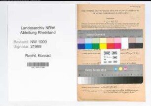 Entnazifizierung Konrad Roehl, geb. 31.10.1908 (Verw.Sekretaer)