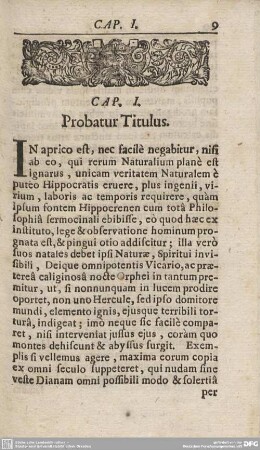 CAP. I. Probatur Titulus.