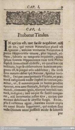 CAP. I. Probatur Titulus.