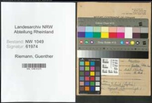 Entnazifizierung Guenther Riemann , geb. 03.09.1905 (Kaufmaennischer Angestellter)