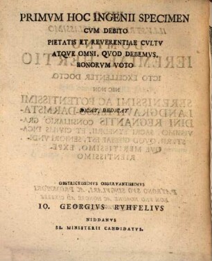 De Patrum ecclesiasticorum nomine, numerandi ratione et autoritate : epicheremata hist. theol.