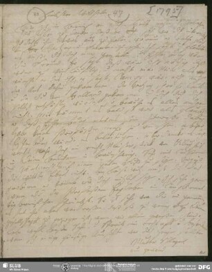 Eigenh. Brief von Johanna Christiane Erdmuthe Schlegel an August Wilhelm von Schlegel, Hannover, 1795