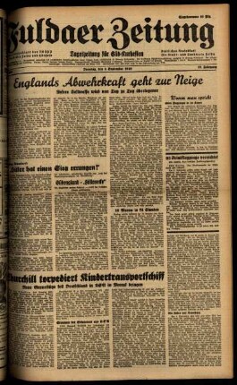 Ausgabe vom Dienstag, den 03. September 1940.