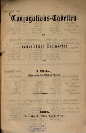 Conjugations-Tabellen der französischen Zeitwörter