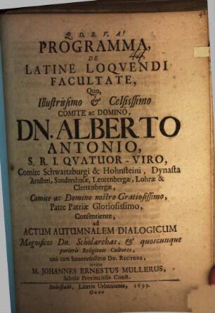 Programma de Latine loquendi facultate