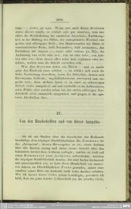 IV. Von den Handschriften und von dieser Ausgabe
