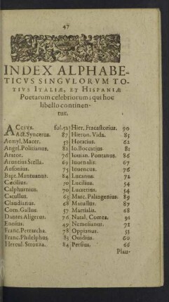 Index alphabeticus