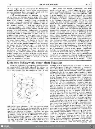 Einfaches Schlagwerk einer alten Hausuhr