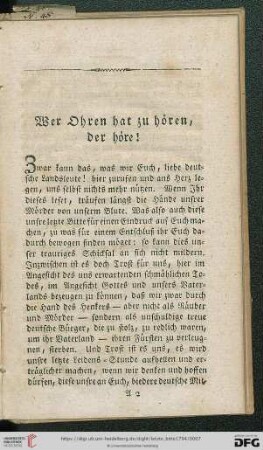 Wer Ohren hat zu hören, der höre!