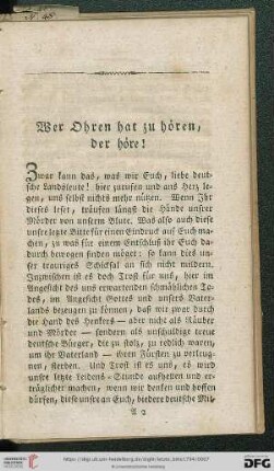 Wer Ohren hat zu hören, der höre!