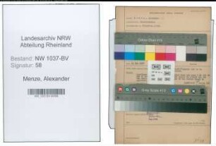 Entnazifizierung Alexander Menze , geb. 11.02.1910 (Haendler)