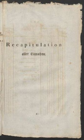 Recapitulation aller Einnahmen