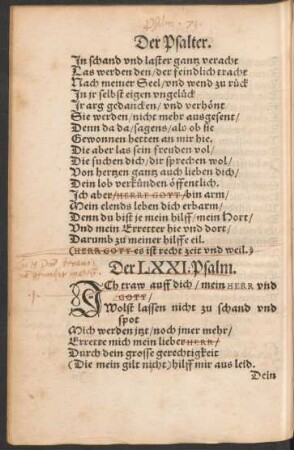 Der LXXI. Psalm. - Der LXXX. Psalm.