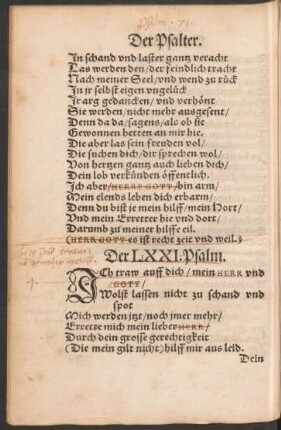 Der LXXI. Psalm. - Der LXXX. Psalm.
