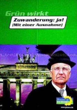 Satirisches Plakat von Bündnis 90 / Die Grünen zur Bundestagswahl 2002